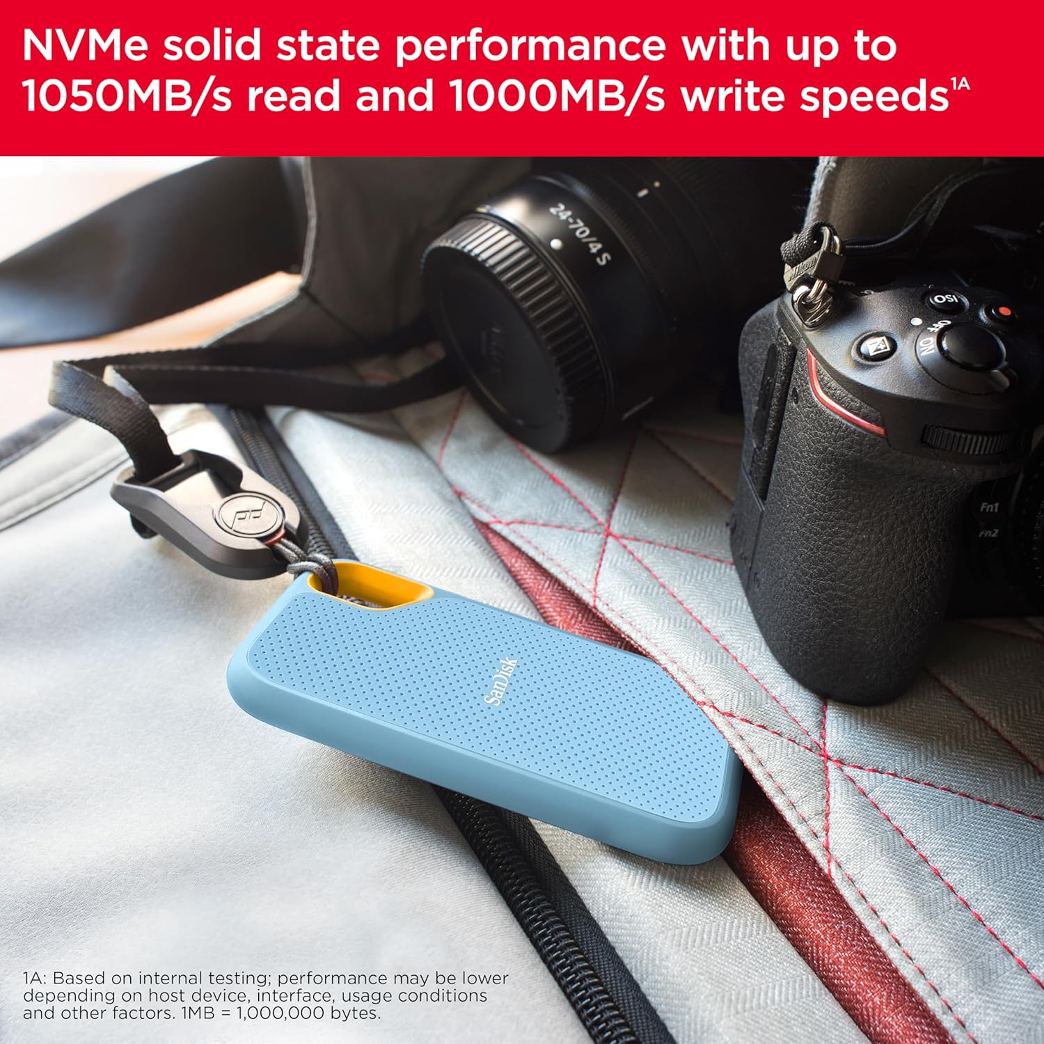 SanDisk 1TB Extreme Portable SSD - Up to 1050MB/s, USB - C, USB 3.2 Gen 2, IP65 Water and dust Resista - AHW Store