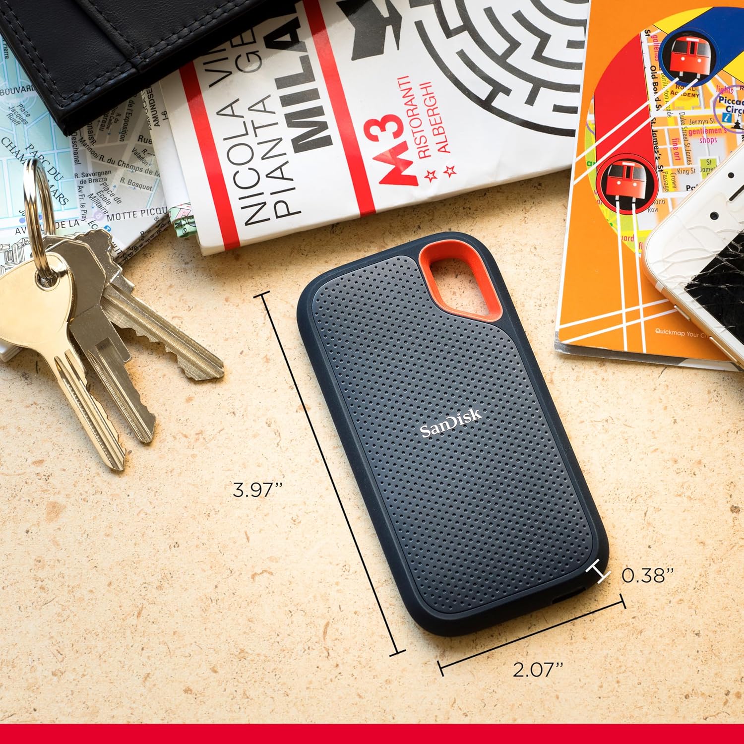 SanDisk 8TB Extreme Portable SSD - Up to 1050MB/s, USB - C, USB 3.2 Gen 2, IP65 Water and Dust Resista - AHW Store