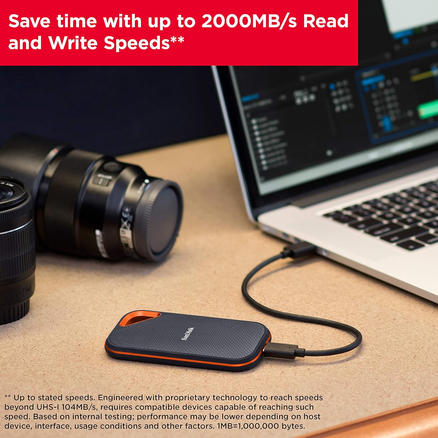 SanDisk Extreme PRO 4TB Portable SSD - Read/Write Speeds up to 2000MB/s, USB 3.2 Gen 2x2, Forged Alu - AHW Store