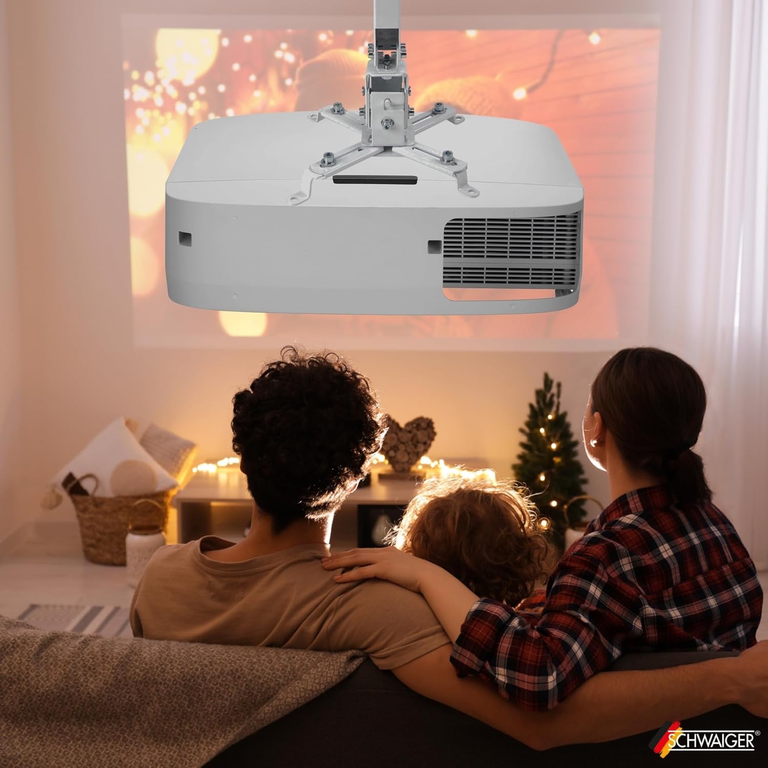 SCHWAIGER Projector Mount for Ceiling & Wall I Bracket for Projectors I Swivel, Tilt & Rotatable I U - AHW Store