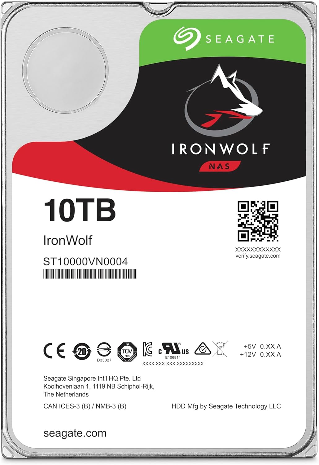 Seagate IronWolf, 10TB, NAS, Internal Hard Drive, CMR, 3.5 Inch, SATA, 6GB/s, 7.200 RPM, 256MB Cache - AHW Store