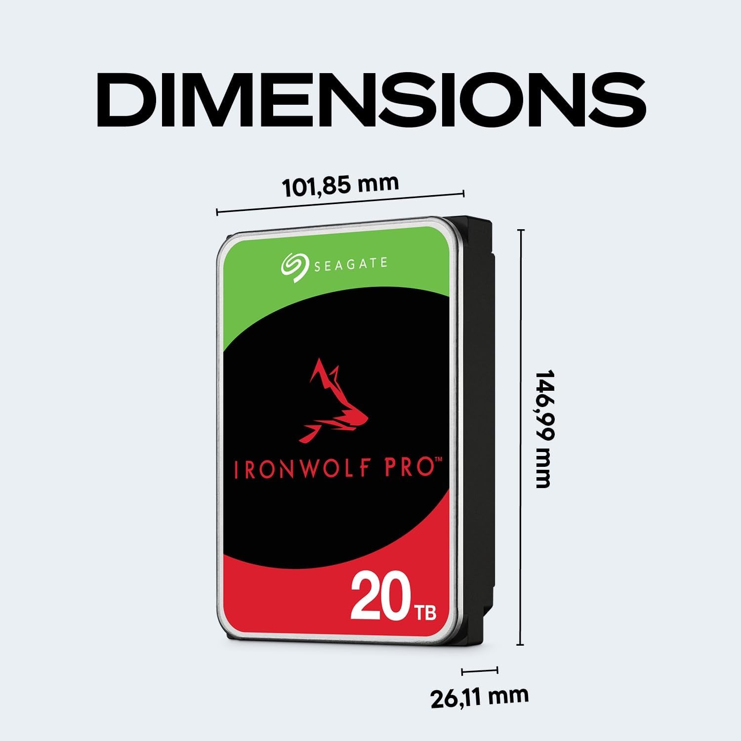 Seagate IronWolf Pro, 20 TB, Enterprise NAS Internal HDD –CMR 3.5 Inch, SATA 6 Gb/s, 7,200 RPM, 256 - AHW Store
