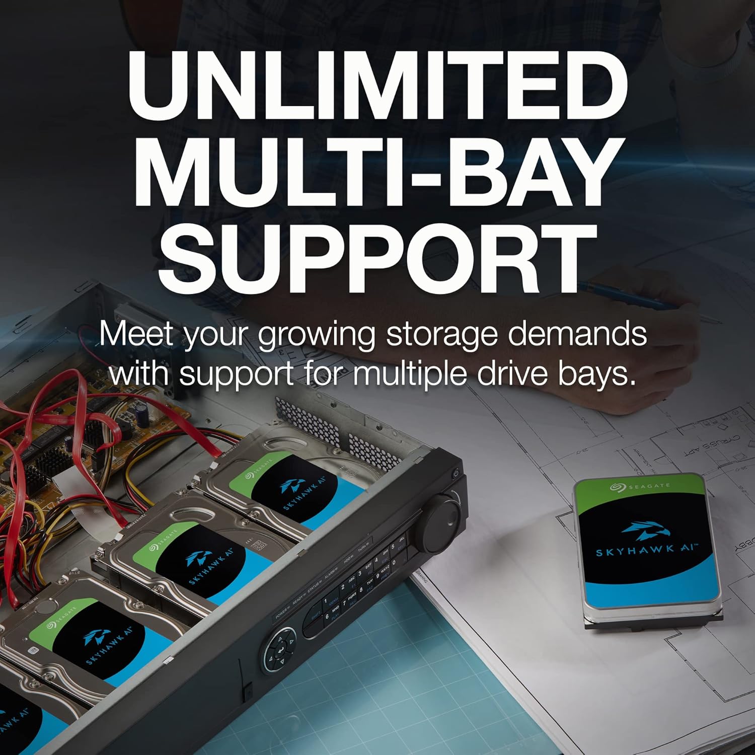 Seagate SkyHawk AI Internal Surveillance Hard Drive HDD 8TB 3.5 SATA 6Gb/s 256MB Cache DVR/NVR Secur - AHW Store