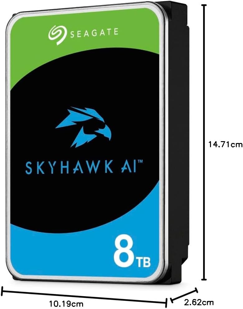 Seagate SkyHawk AI Internal Surveillance Hard Drive HDD 8TB 3.5 SATA 6Gb/s 256MB Cache DVR/NVR Secur - AHW Store