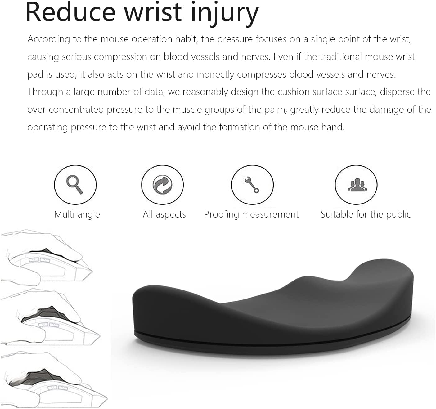 Showday Ergonomic Gliding Mouse Wrist Rest - Moving Palm Support Pad for Carpal Tunnel Pain Relief E - AHW Store