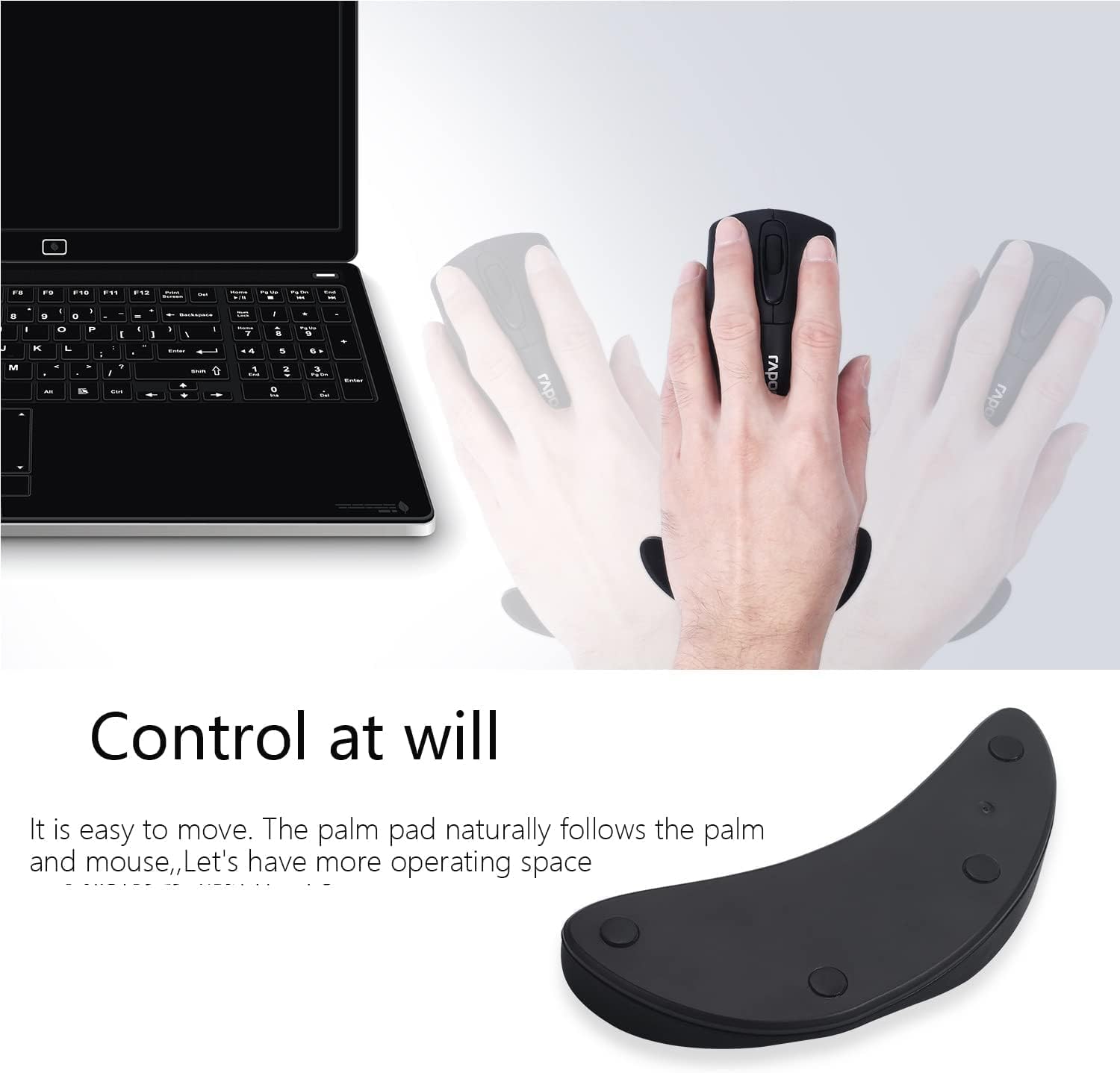 Showday Ergonomic Gliding Mouse Wrist Rest - Moving Palm Support Pad for Carpal Tunnel Pain Relief E - AHW Store