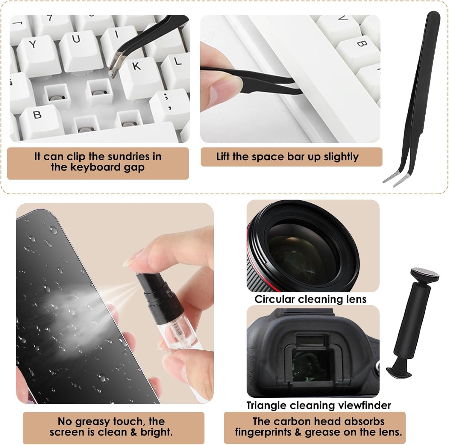 Simpeak 18 - in - 1 Electronic Cleaning Kit, Keyboard, Laptop, Phone, PC Monitor, Camera Cleaner, Black, - AHW Store