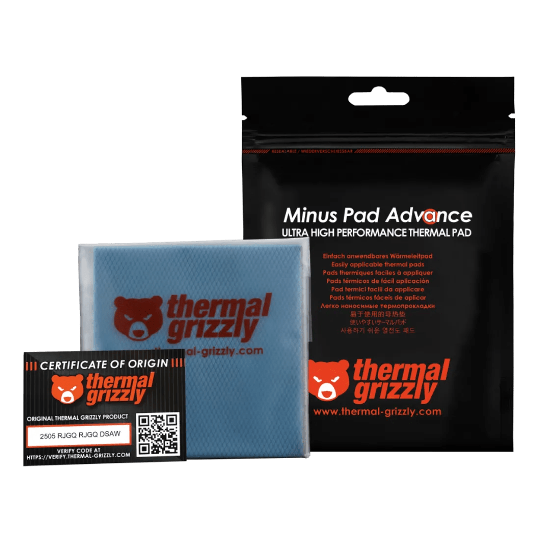 Thermal Grizzly Minus Pad Advance 100x100x0.5mm 2 Pcs Thermal Pad - AHW Store