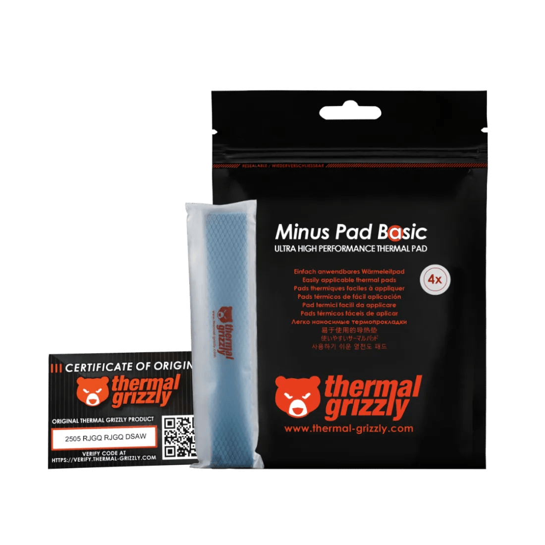 Thermal Grizzly Minus Pad Basic 120x20x3.0mm 4 Pcs Thermal Pad - AHW Store