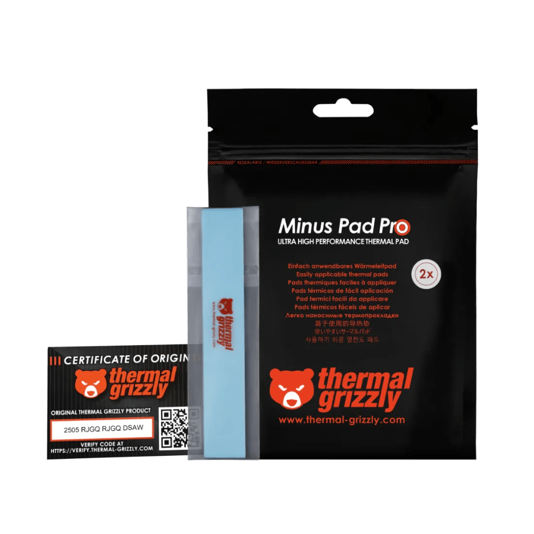 Thermal Grizzly Minus Pad Pro 120x20x3.0mm 2Pcs Thermal Pad - AHW Store