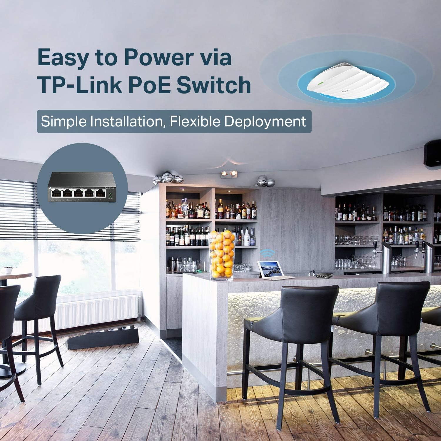 TP - Link AC1750 Wi - Fi Dual Band Gigabit Ceiling Mount Access Point, MU - MIMO, Support 802.3af/at/Passi - AHW Store