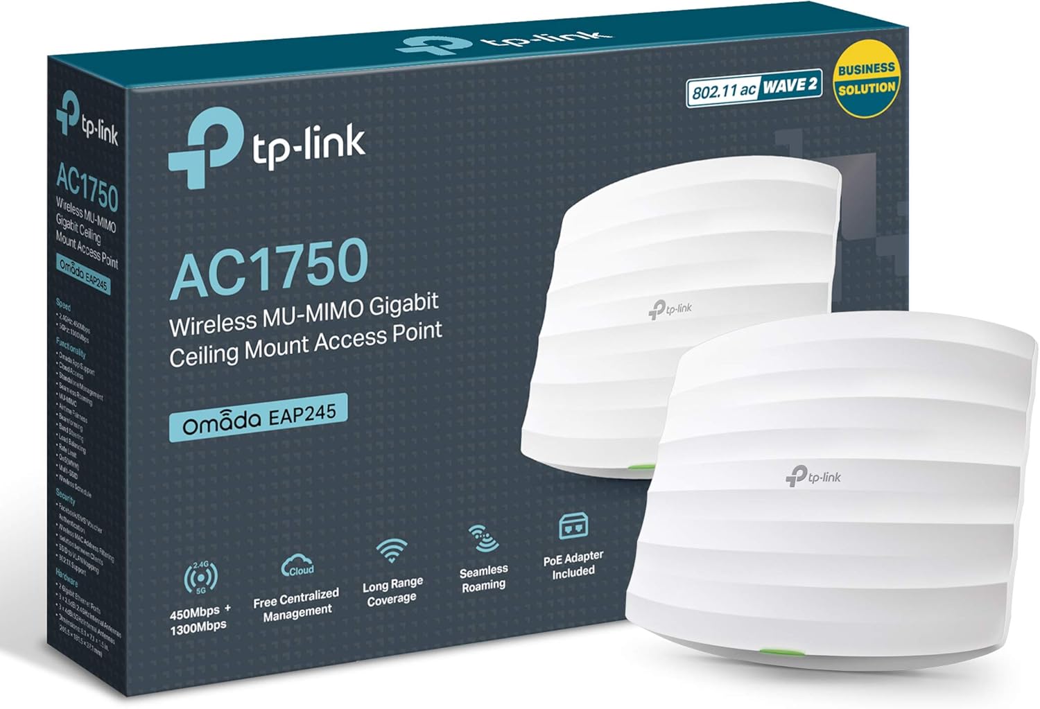 TP - Link AC1750 Wi - Fi Dual Band Gigabit Ceiling Mount Access Point, MU - MIMO, Support 802.3af/at/Passi - AHW Store
