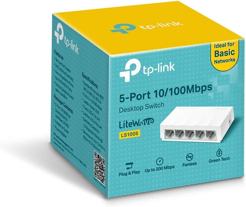 TP - LINK LS1005 Desktop Switch, 5 Ports - White - AHW Store