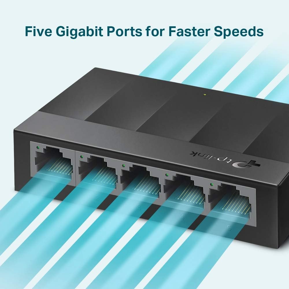 TP - LINK LS1005G Desktop Switch, 5 Ports - Black - AHW Store