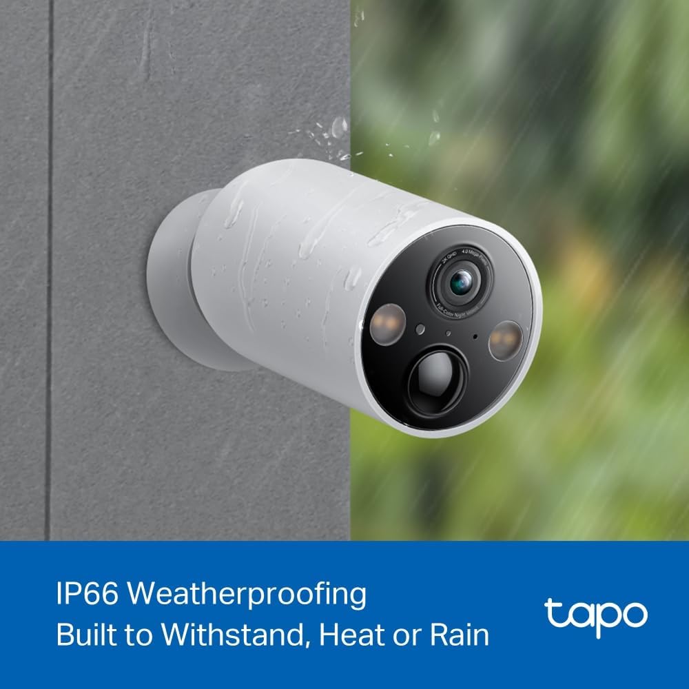 TP - Link Tapo Smart Home Battery - Powered Security Camera, Wireless, 2K QHD, IP66, 10000mAh Battery, 1 - AHW Store