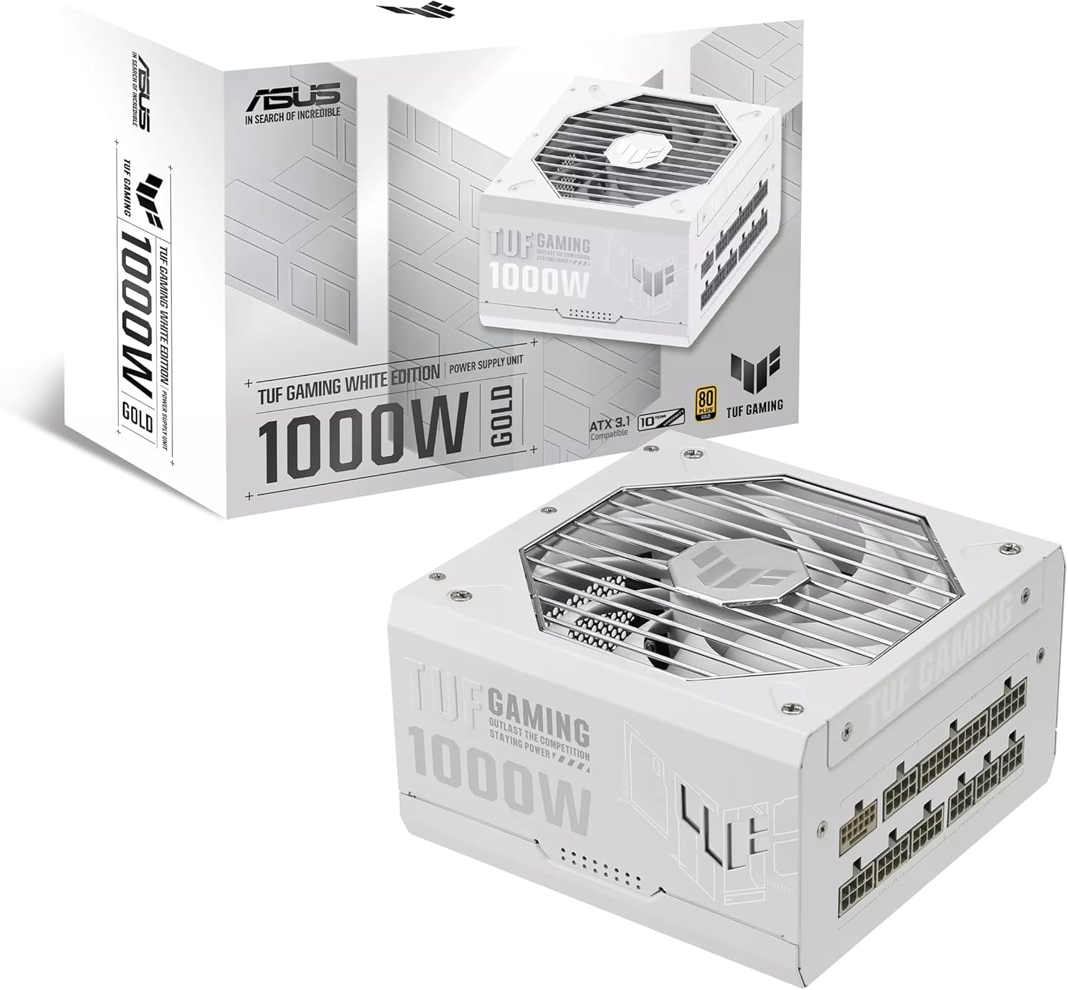 TUF 1000W Gold ATX 3.0 Fully Adjustable Power Supply with 10 Year Warranty White - AHW Store