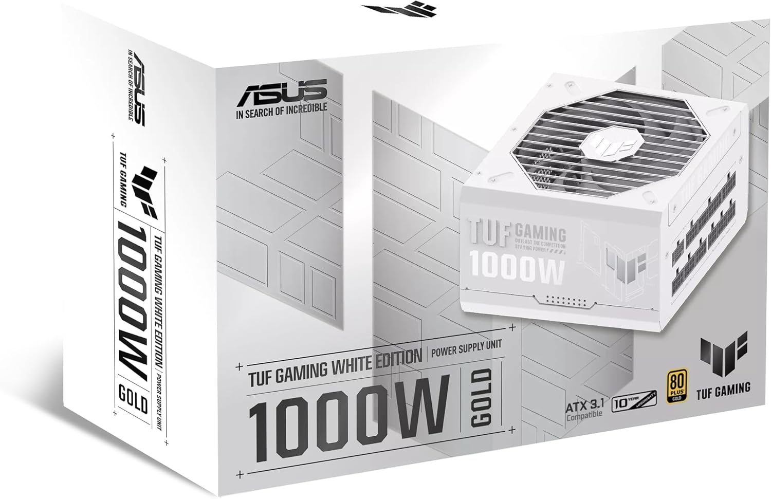 TUF 1000W Gold ATX 3.0 Fully Adjustable Power Supply with 10 Year Warranty White - AHW Store