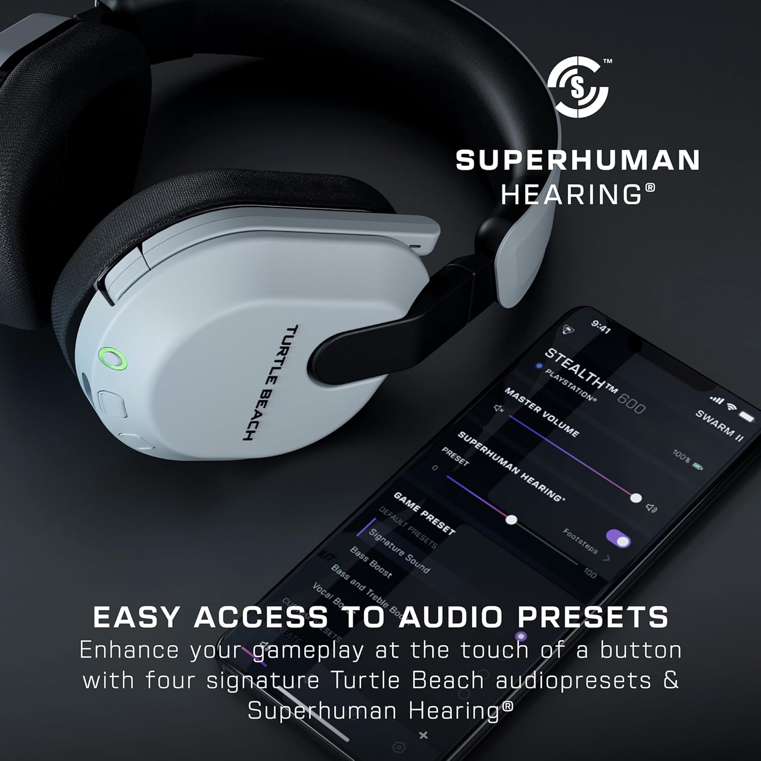 Turtle Beach Recon 600 Console White Playstation Wireless Gaming Headset w/ 80hr Battery, 50mm Earbu - AHW Store