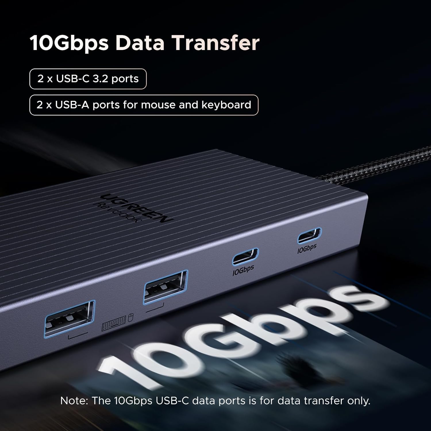 UGREEN 12 in 1 Triple 4K Docking Station with 2 HDMI, DP, 2x10G USB C, 2脳USB - A2.0, 100W PD, SD/TF, 1 - AHW Store