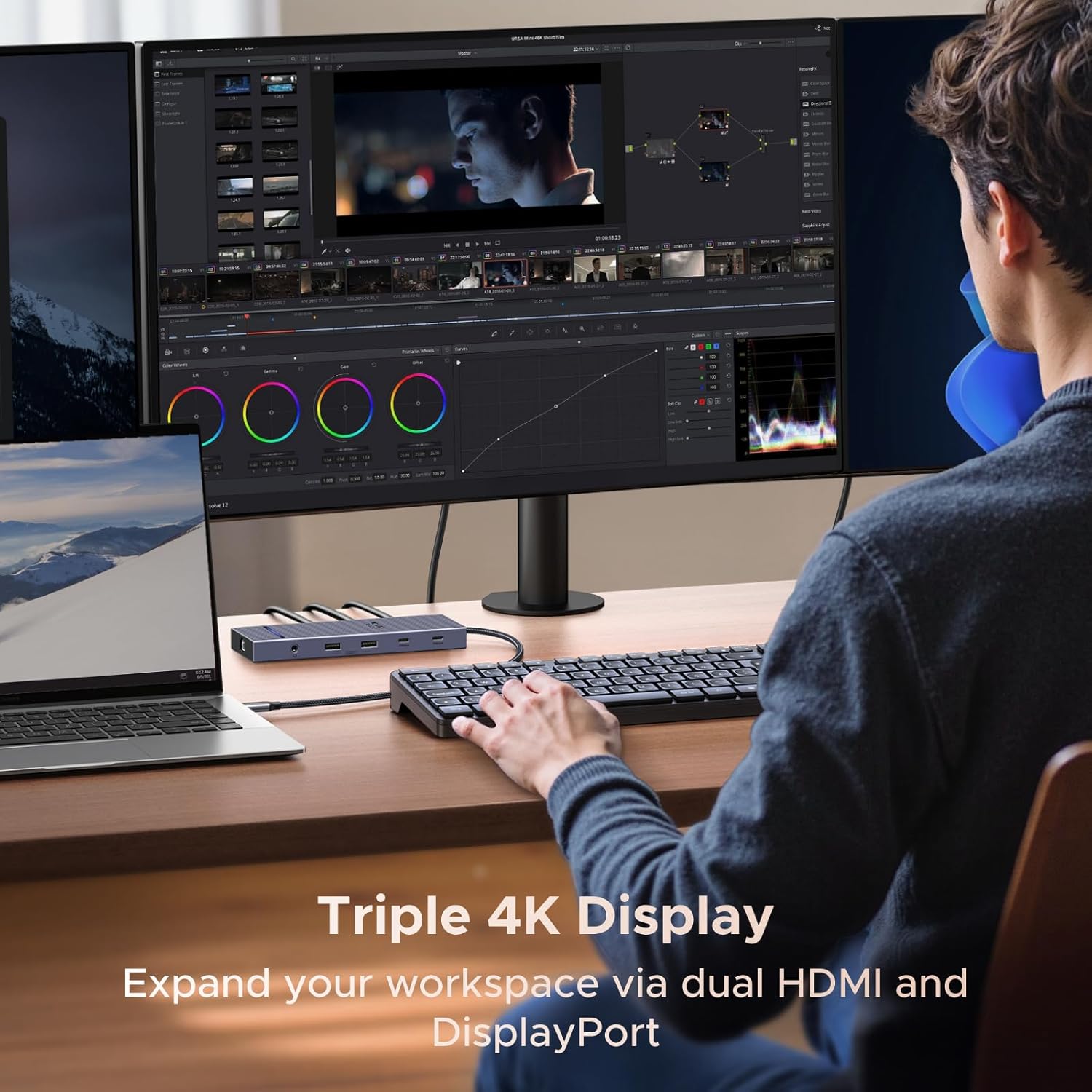 UGREEN 12 in 1 Triple 4K Docking Station with 2 HDMI, DP, 2x10G USB C, 2脳USB - A2.0, 100W PD, SD/TF, 1 - AHW Store