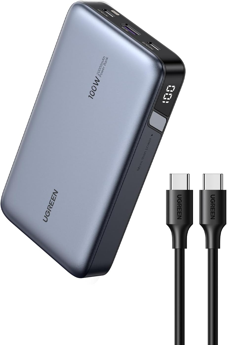 UGREEN 20000mAh 100W Two - way Fast Charging Power Bank Gray - AHW Store