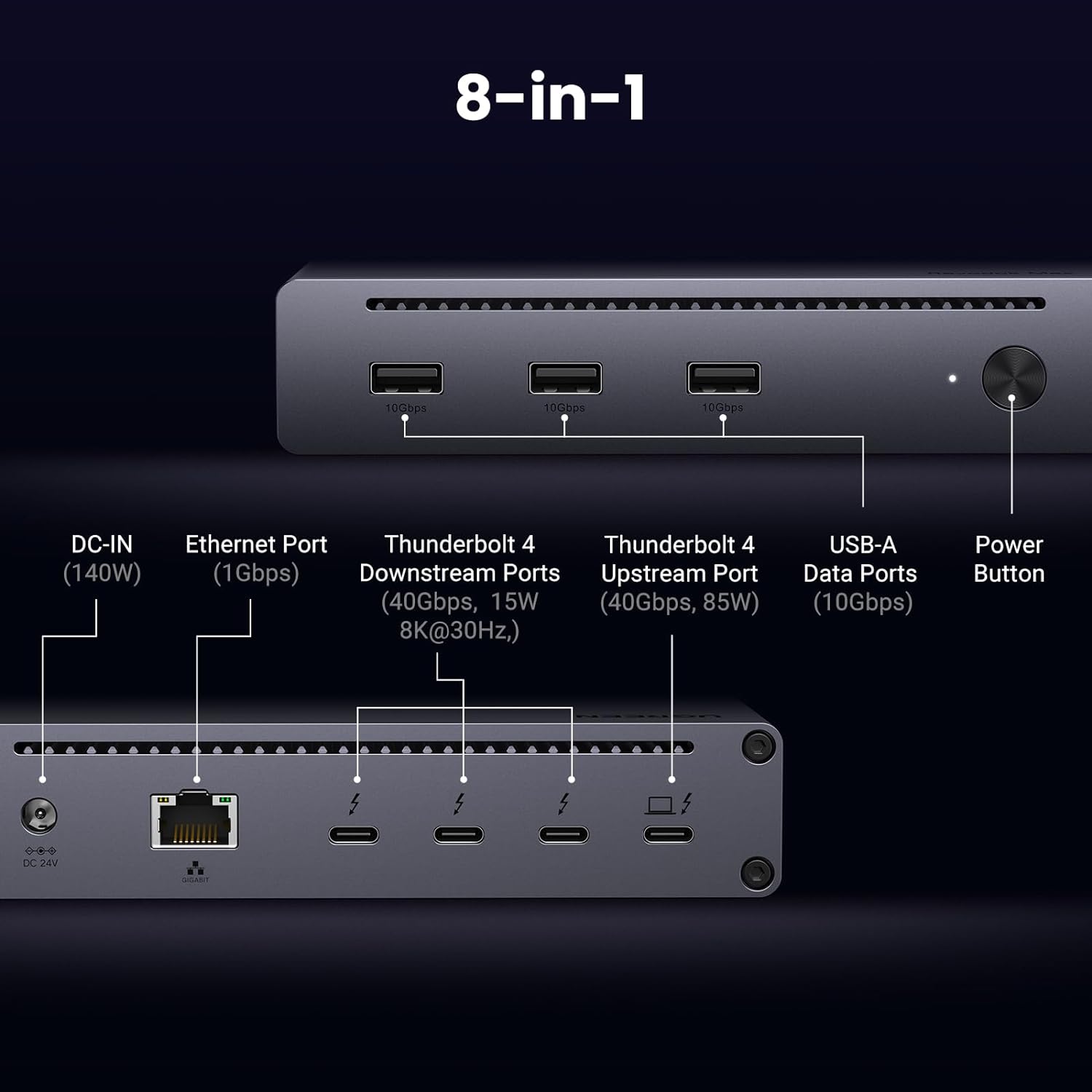 Ugreen 25053EU Revodok Max 8 - in - 1 Thunderbolt 4 Docking Station - AHW Store