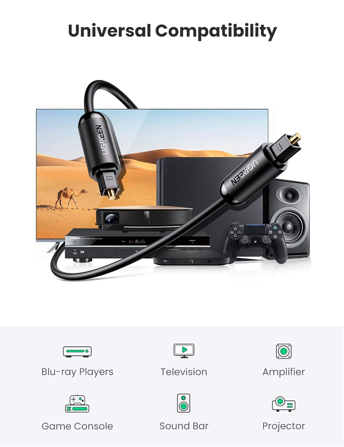 UGREEN 2M Toslink Optical Audio Cable - AHW Store