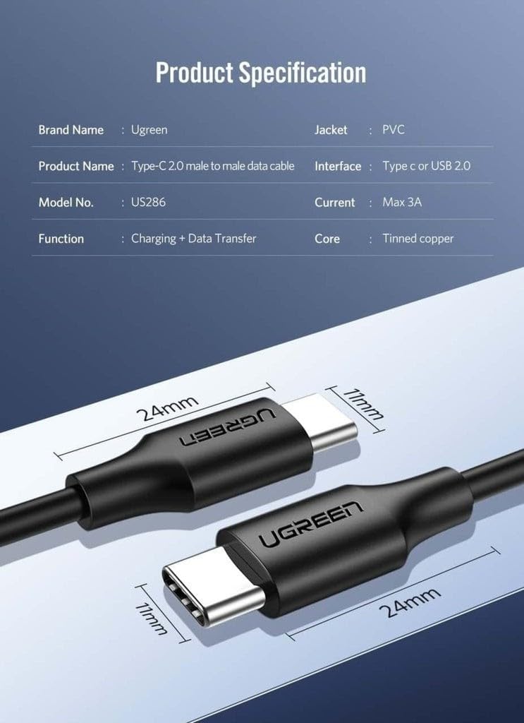 UGREEN 3M USB-C to USB-C Charging Cable - AHW Store