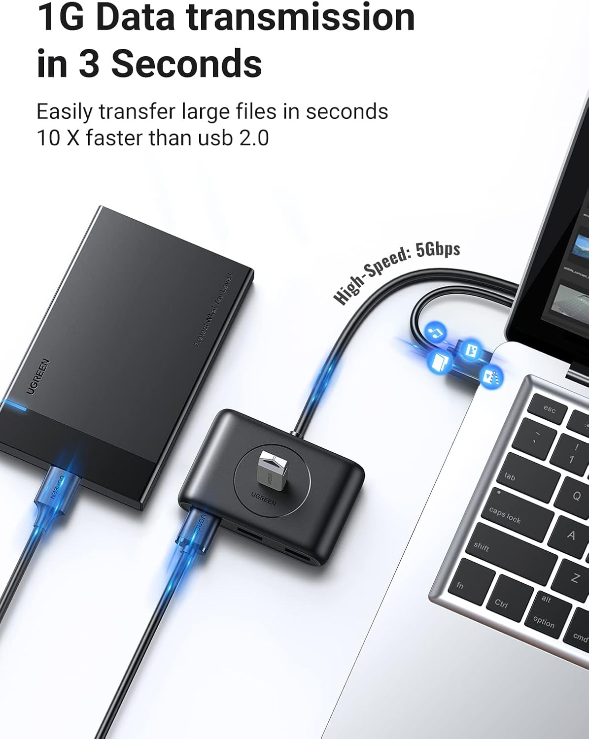 UGREEN 4-Port USB 3.0 Hub 5Gbps - AHW Store