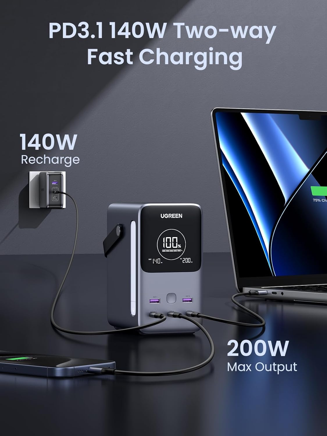 UGREEN 48000mAh 300W Power Bank - AHW Store