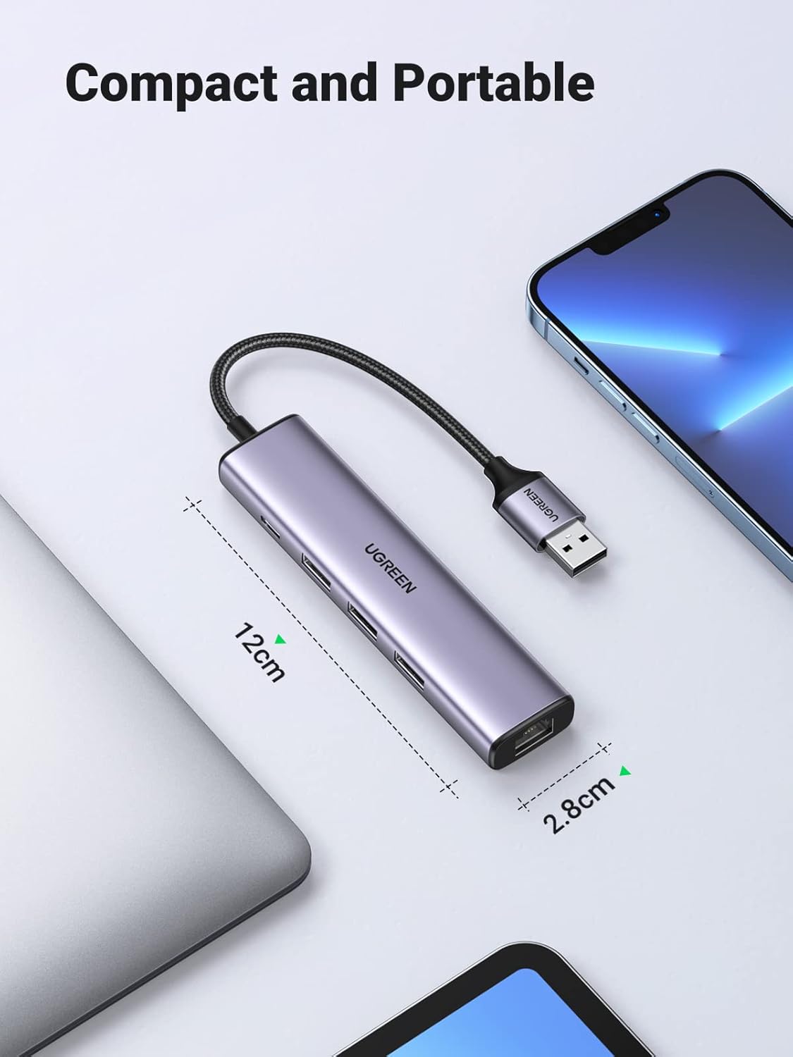 Ugreen 5 - in - 1 USB 3.0 to Ethernet Adapter Multiport Hub - AHW Store
