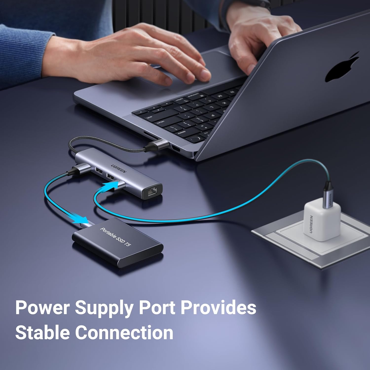 Ugreen 5 - in - 1 USB 3.0 to Ethernet Adapter Multiport Hub - AHW Store