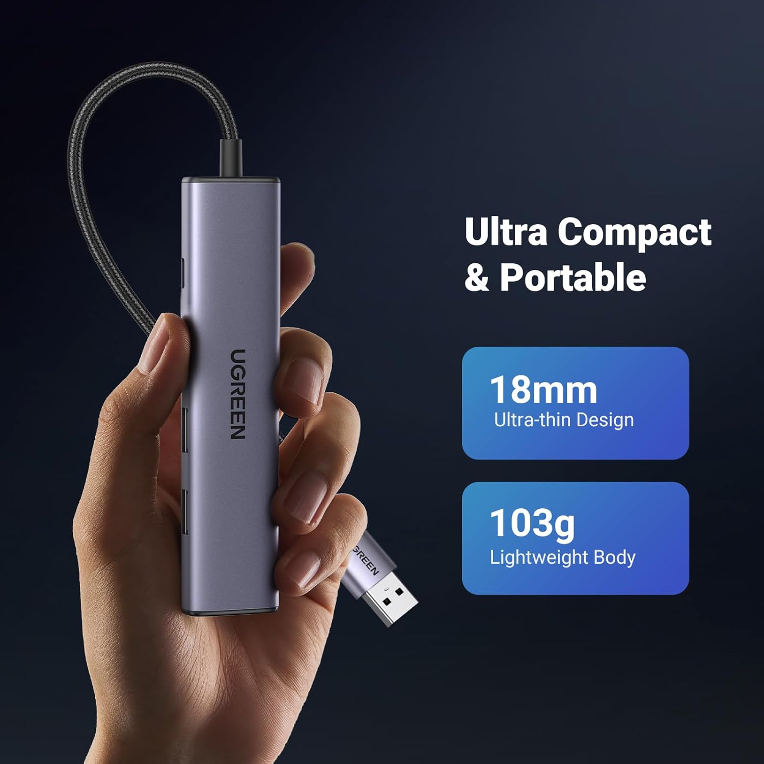 Ugreen 5 - in - 1 USB 3.0 to Ethernet Adapter Multiport Hub - AHW Store