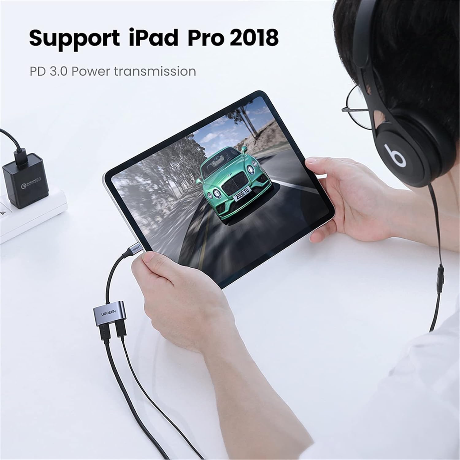 UGREEN 60165 2 - in - 1 USB - C to Audio & Charging Adapter Compatible with iPad Pro, Samsung - AHW Store