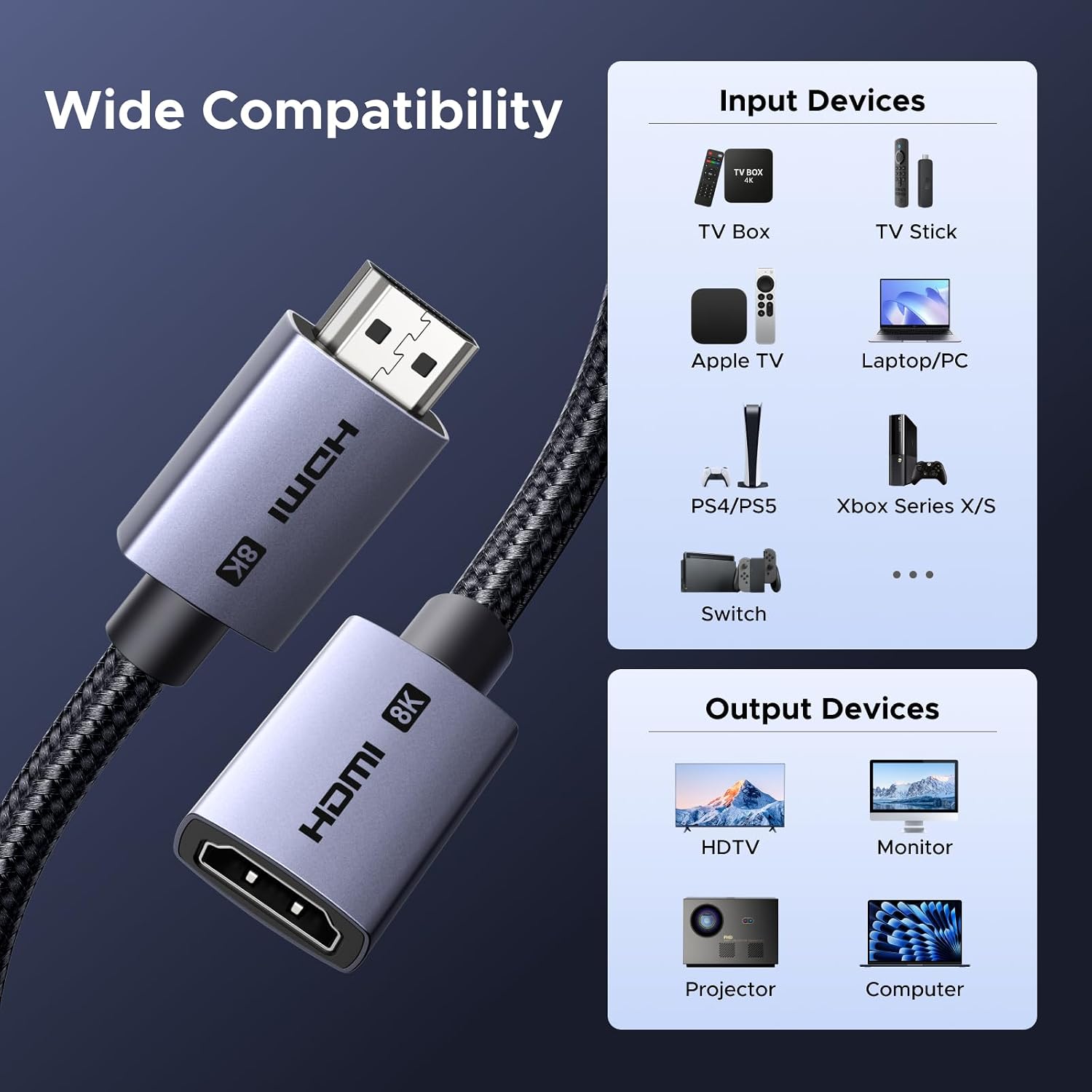 UGREEN 8K HDMI Extension Cable Adapter - AHW Store