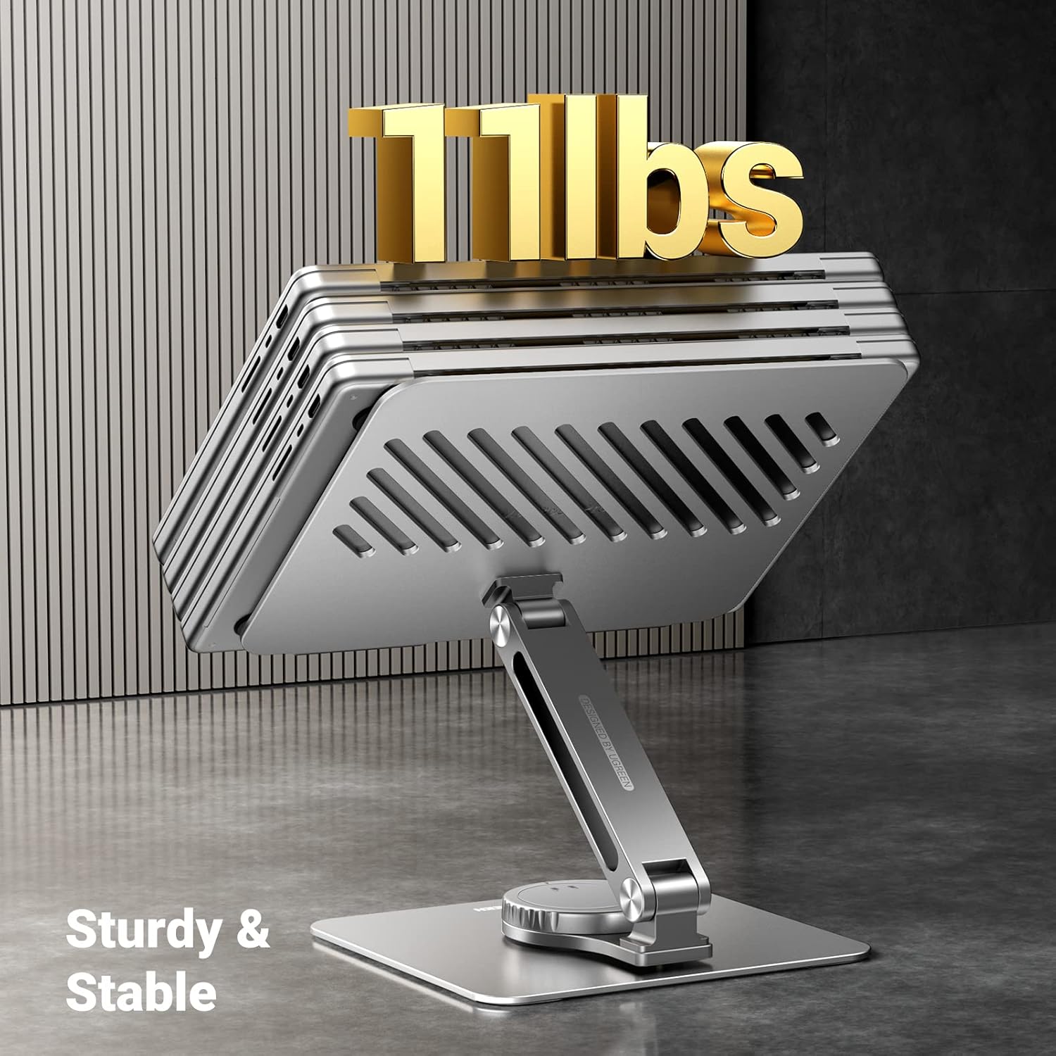 UGREEN 90849 Adjustable Laptop Stand 360° Rotating Base Ergonomic Holder Aluminum Alloy Ventilated D - AHW Store