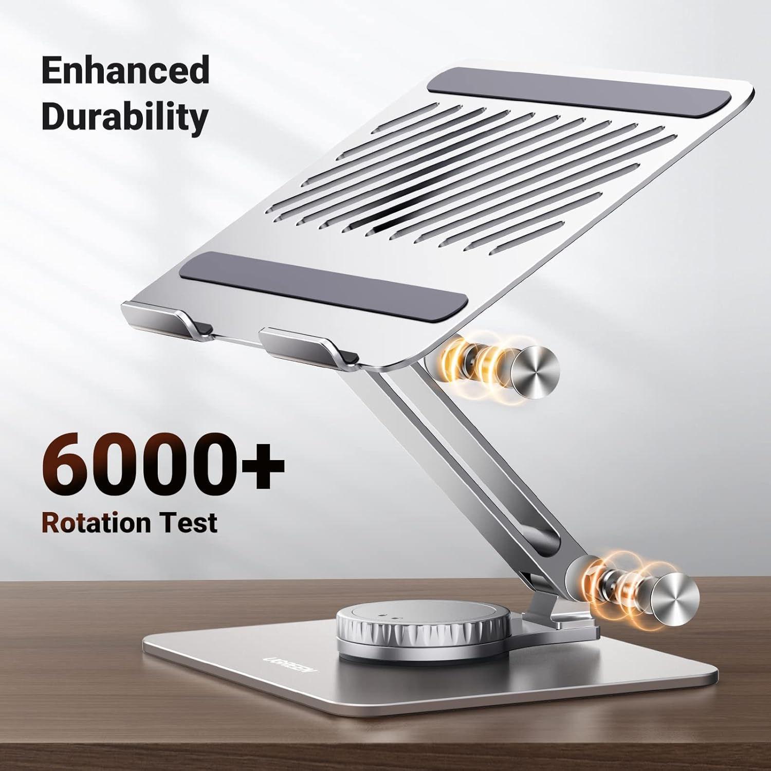 UGREEN 90849 Adjustable Laptop Stand 360° Rotating Base Ergonomic Holder Aluminum Alloy Ventilated D - AHW Store