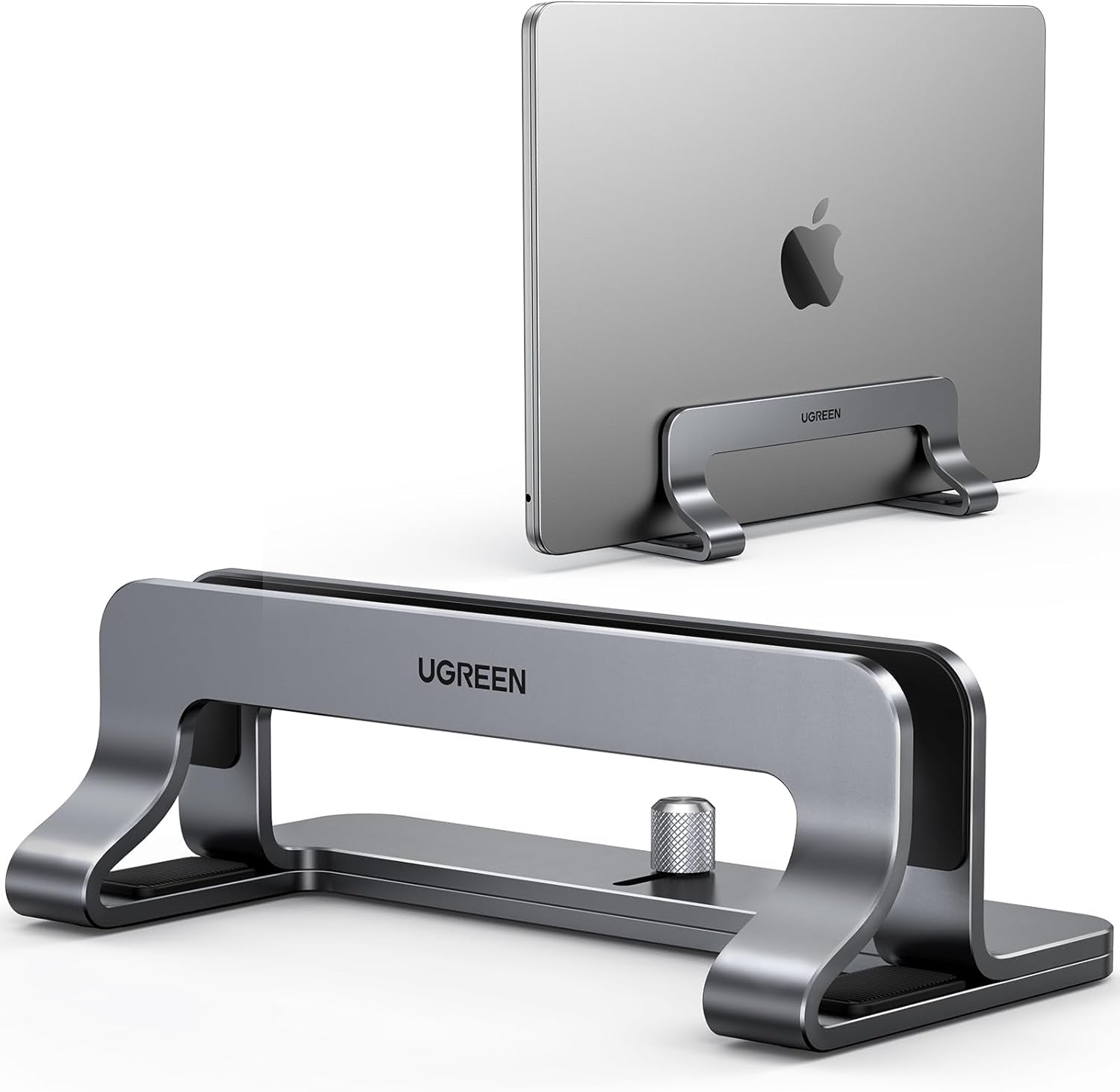 UGREEN Aluminum Vertical Laptop Stand, Double Desktop Stand Holder with Adjustable Dock Space - Saving - AHW Store