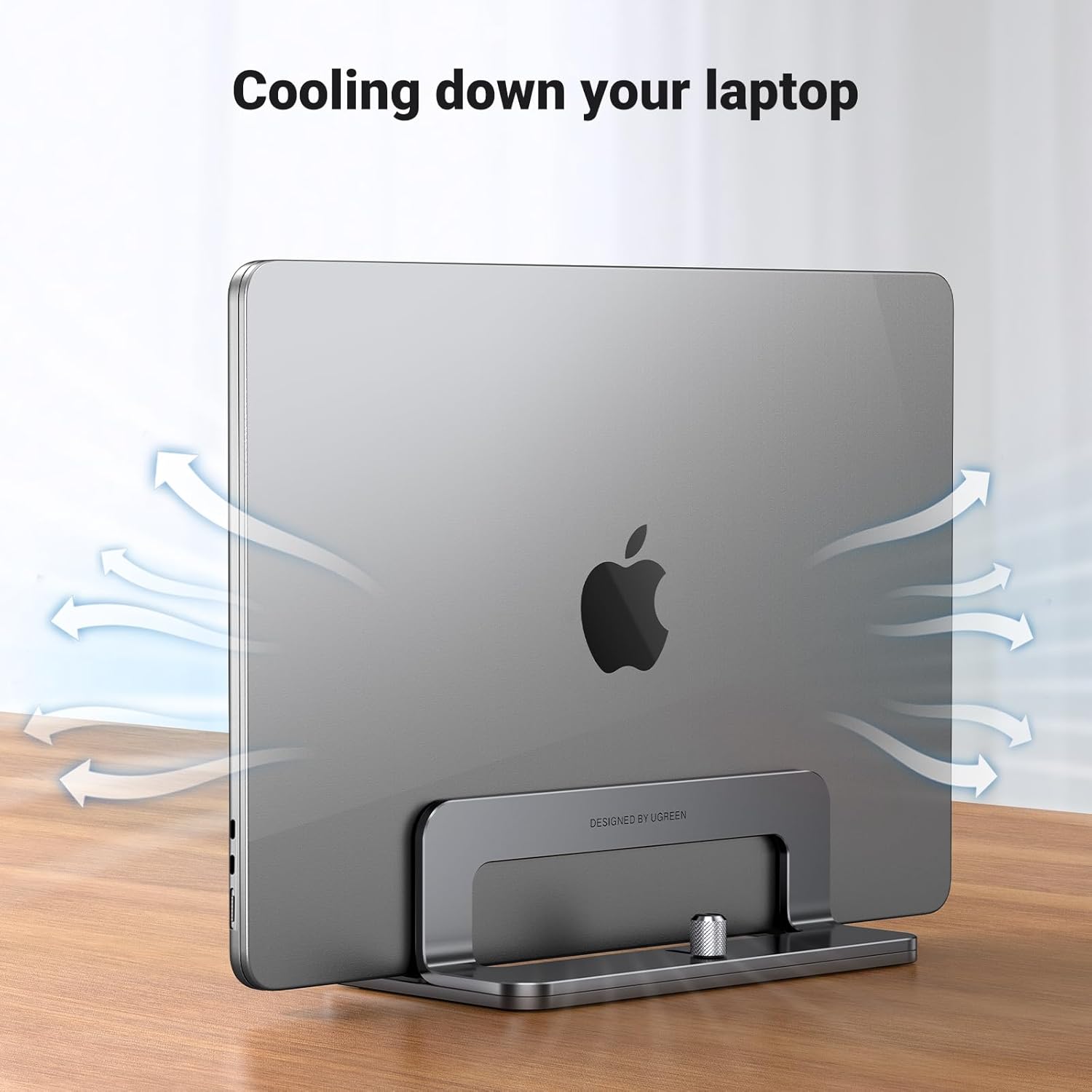 UGREEN Aluminum Vertical Laptop Stand, Double Desktop Stand Holder with Adjustable Dock Space - Saving - AHW Store