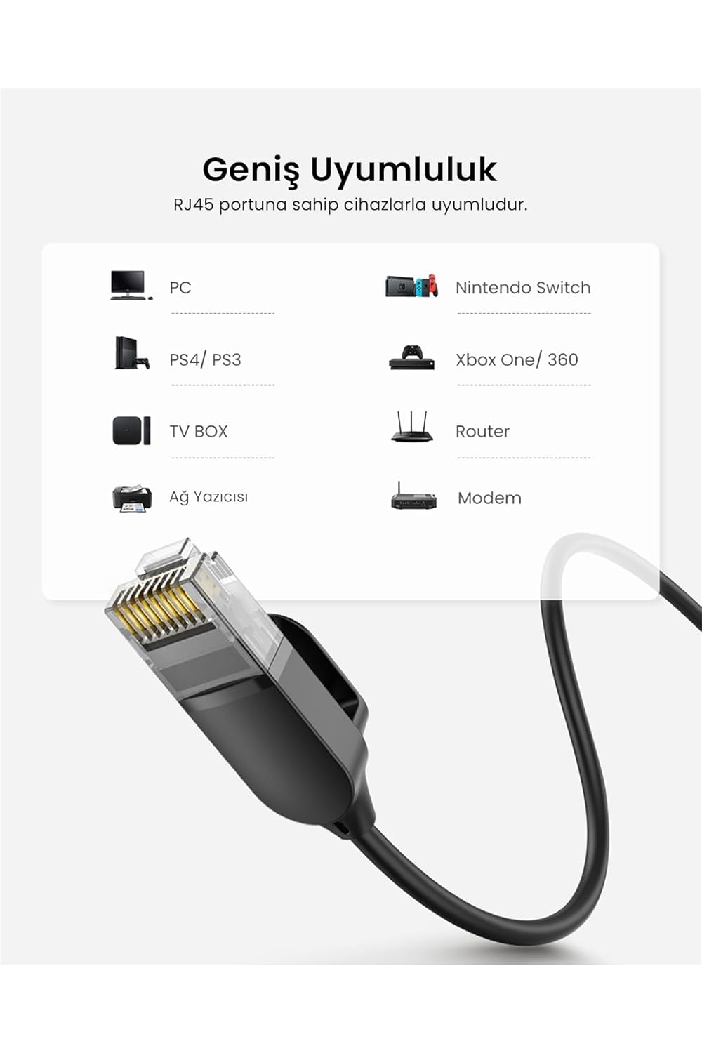 UGREEN CAT 6A 1.5m Ethernet Cable Black - AHW Store