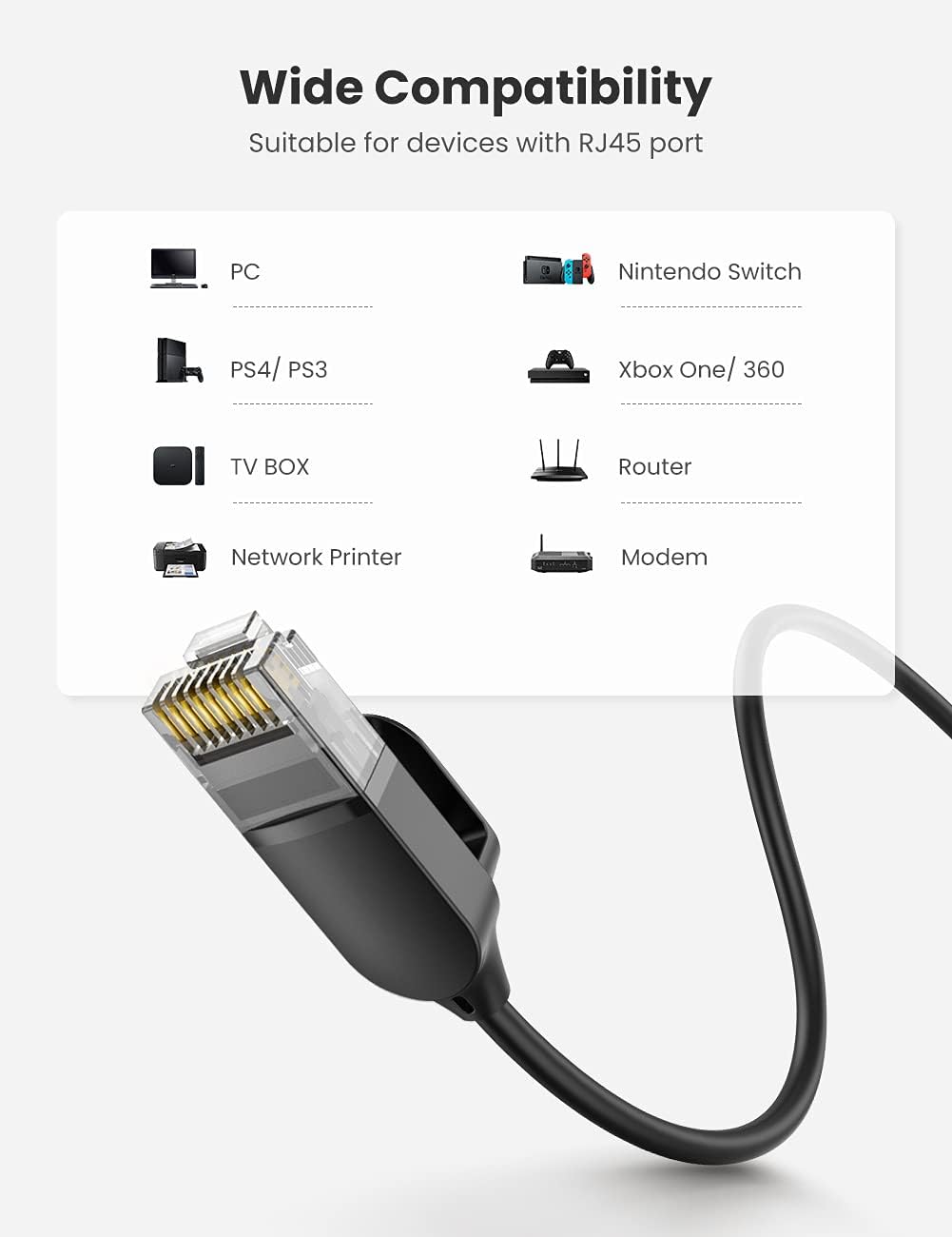 UGREEN CAT 6A Ethernet Cable 3m Black - AHW Store