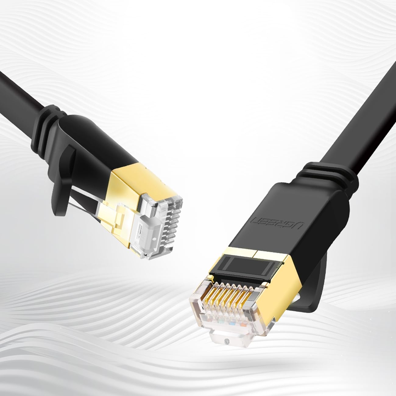 UGREEN Cat 7 U/FTP Lan Cable Flat Design 0.5m (Black) - AHW Store