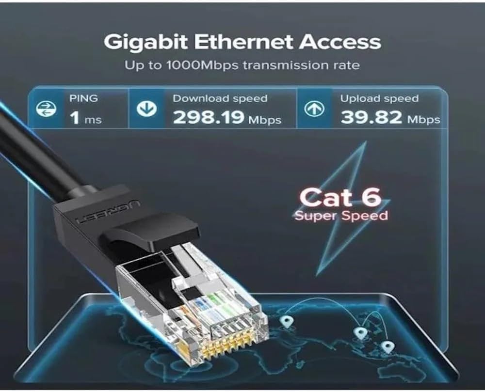 UGREEN Cat6 Ethernet Cable 1.5m Black - AHW Store