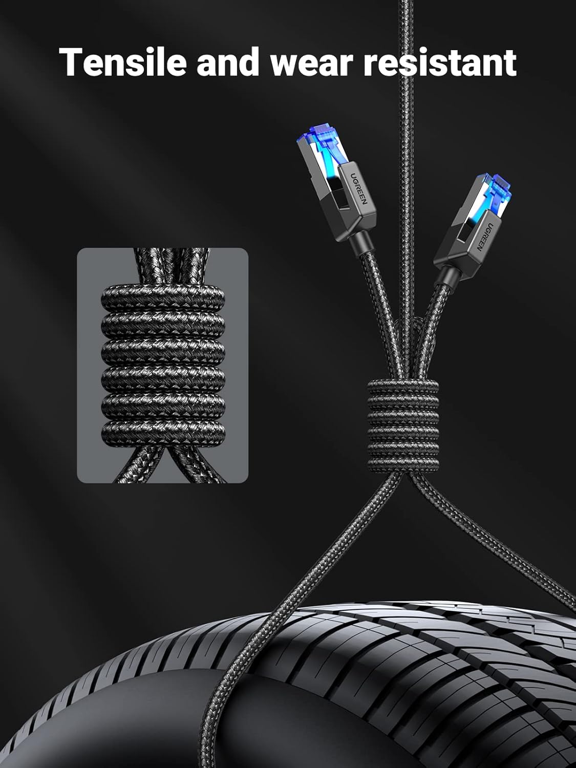UGREEN CAT8 Shielded Round Braided Cable Modular Plugs 2m - AHW Store