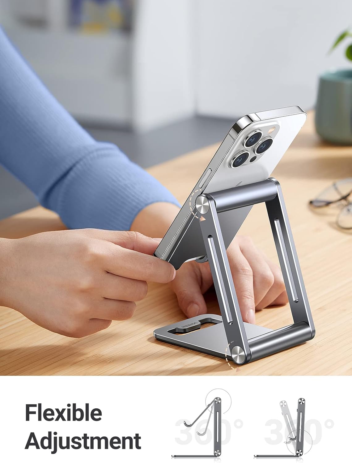 UGREEN cell phone stand is made of aluminum alloy, sturdy and durable for usage. Multi - angle Adjusta - AHW Store