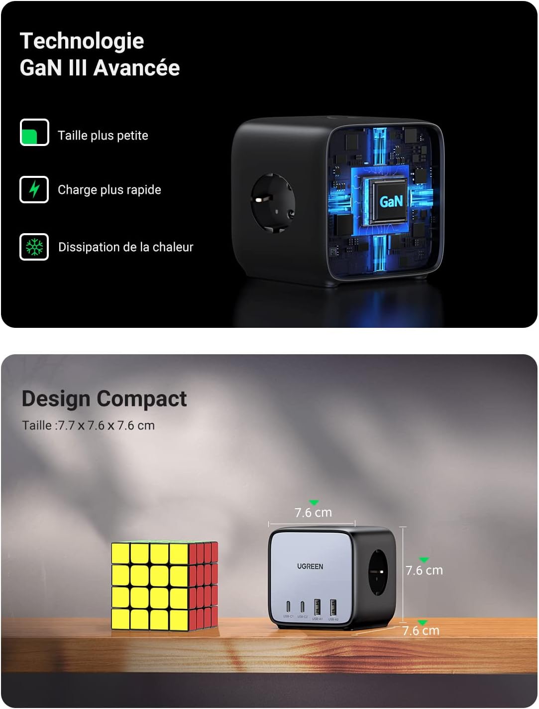 UGREEN DigiNest Cube 65W 7 in 1 stekkerdoos - AHW Store