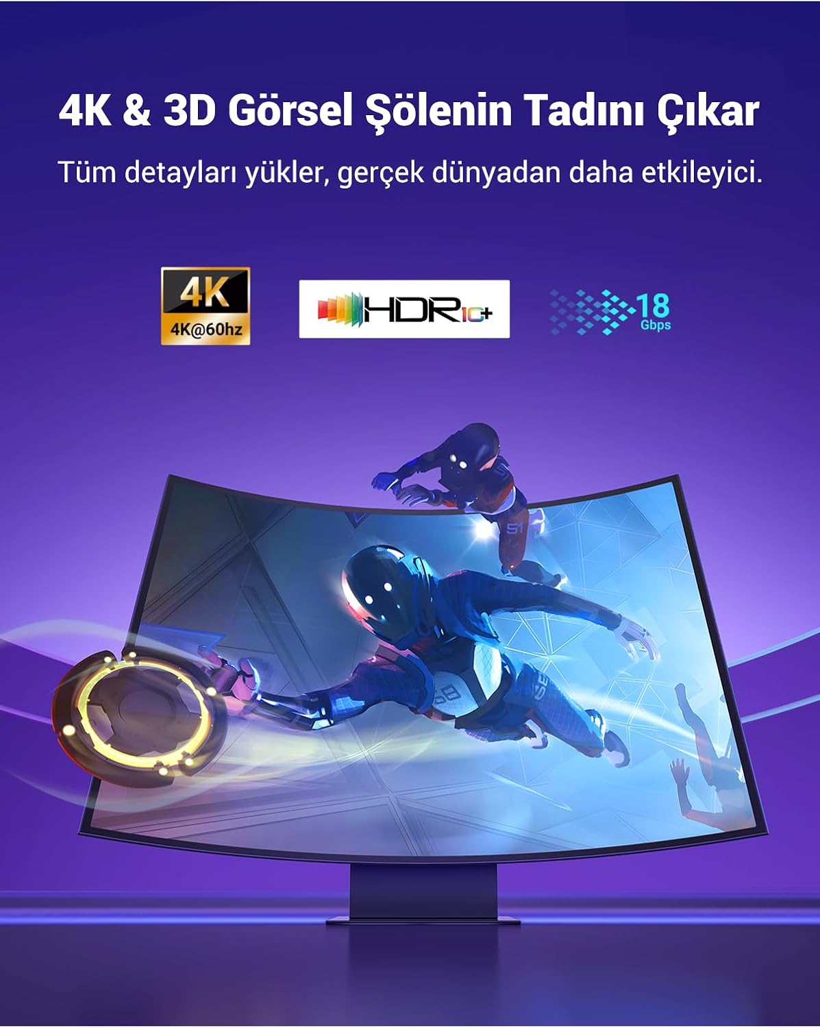 Ugreen HD119 4K 30Hz HDMI Cable, 10 Meter Length, Black - AHW Store