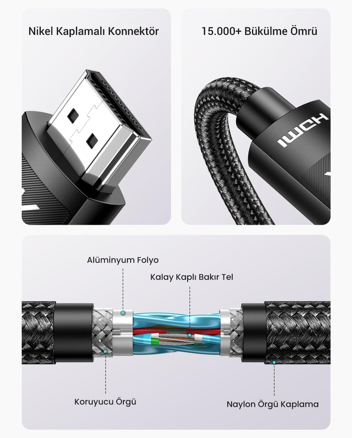 Ugreen HD119 4K 30Hz HDMI Cable, 10 Meter Length, Black - AHW Store