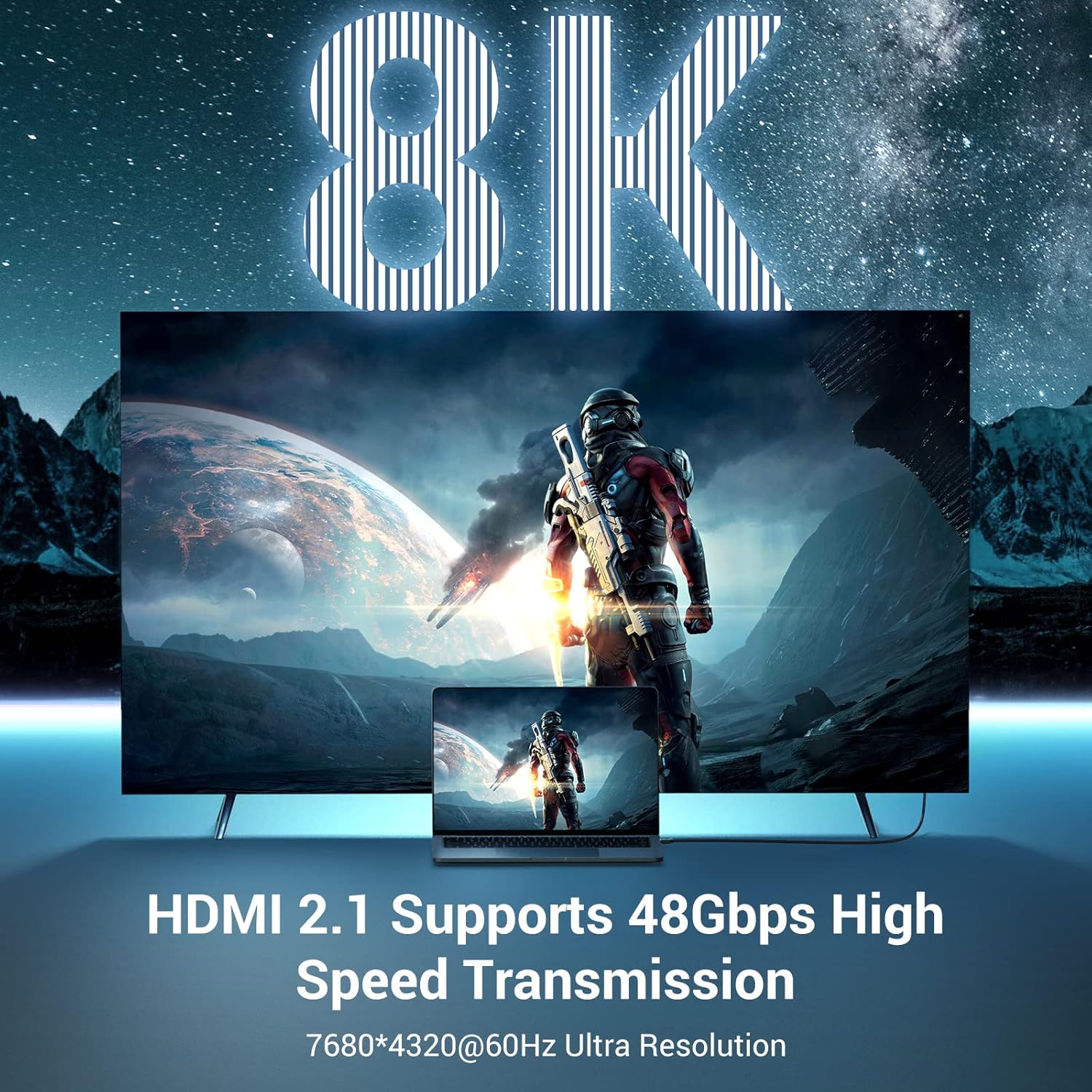 UGREEN HDMI 2.1 Cable 8K 48Gbps 2M - AHW Store