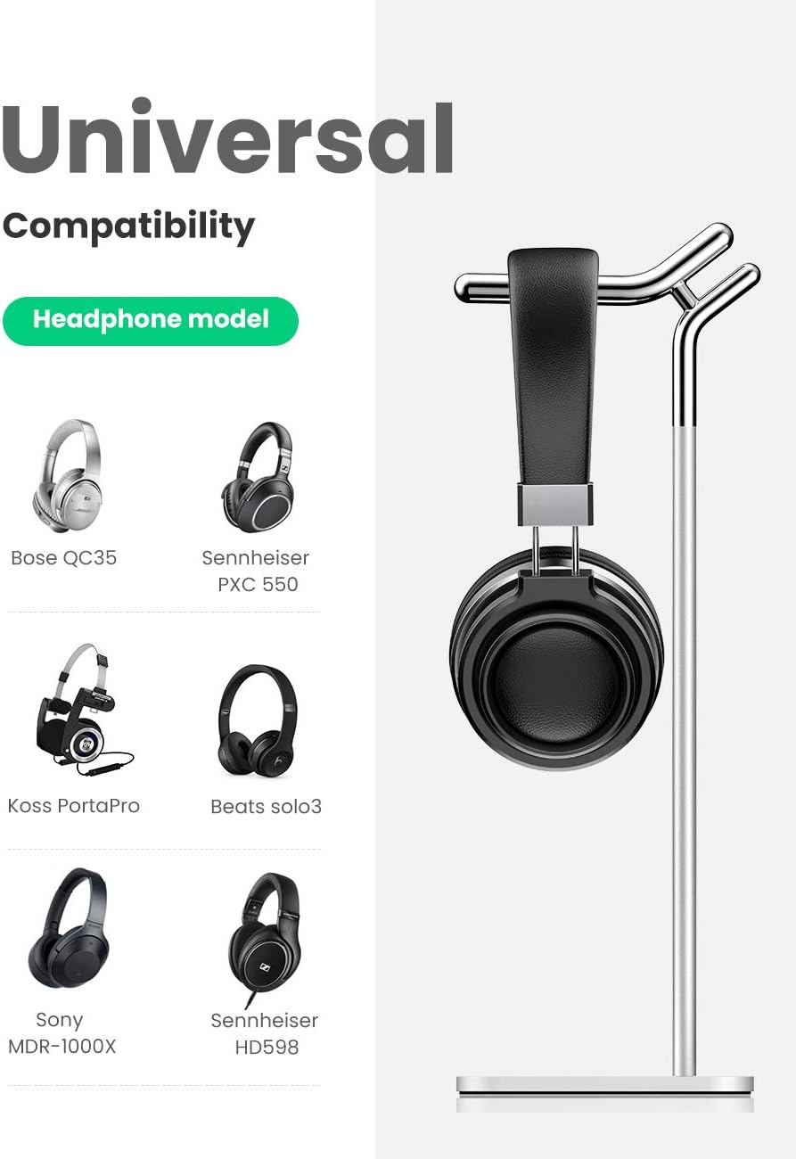 UGREEN Headphone Stand Aluminum Gaming Desktop Headset Holder Earphone Hanger Compatible for Sennhei - AHW Store